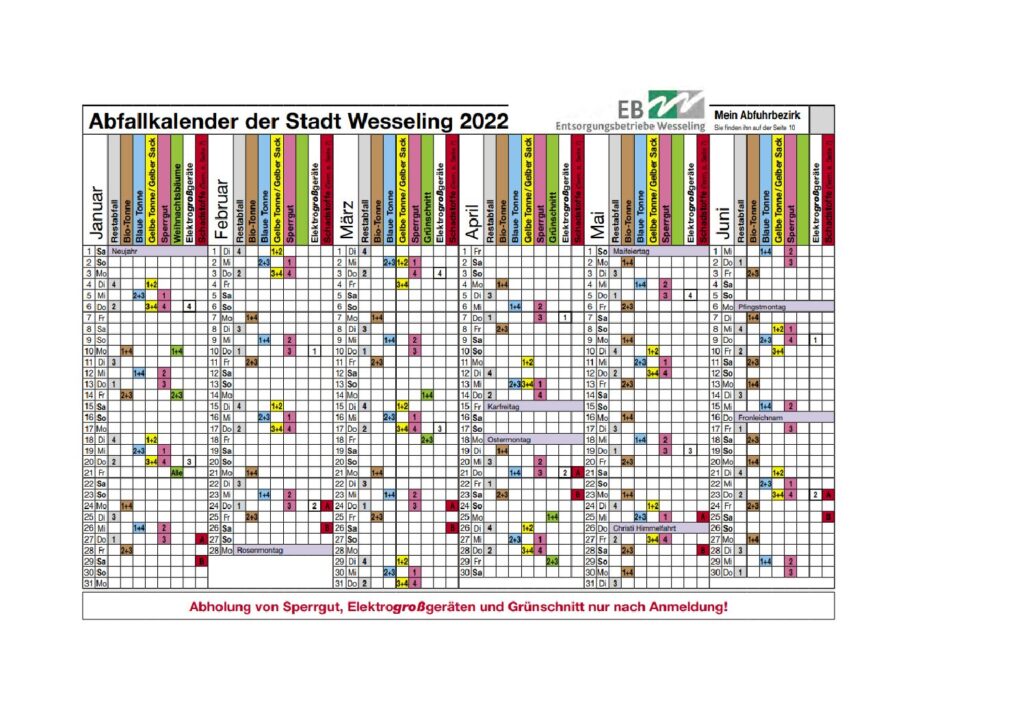 Abfallkalender Wesseling