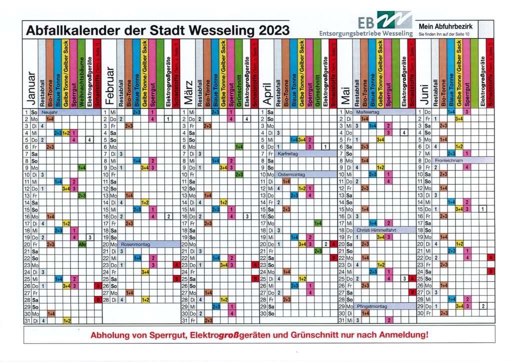 Abfalltermine 2023
