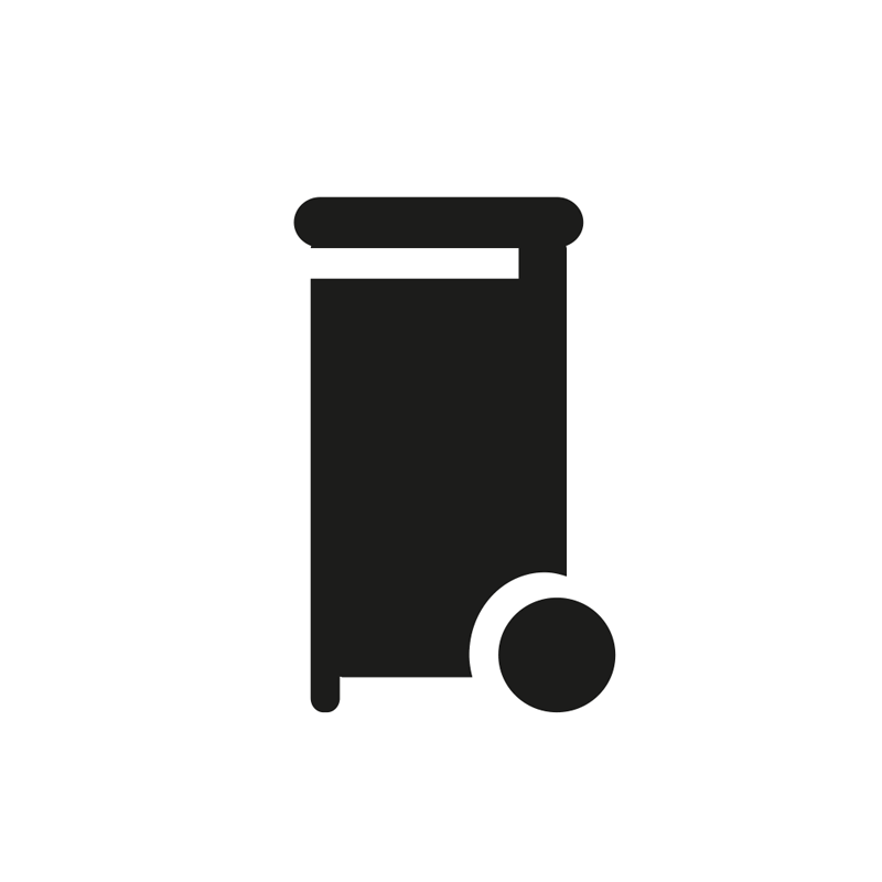 Icon einer geschlossenen Mülltonne.